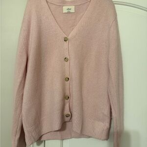 Wilfred Aritzia Soft Pink Cashmere Cardigan Sweater